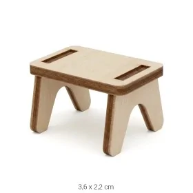 MN18 Minyatür Tabure Ham Ahşap Boyanabilir Obje